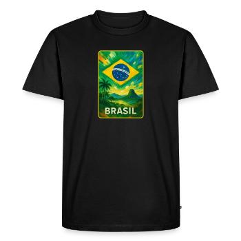 Brazil Flags Landscape Design - Men's Premium Organic T-Shirt - black - Front - Nico (187cm)