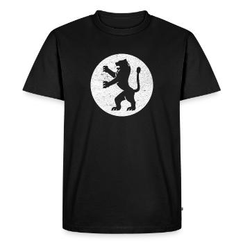 Lion of Judah in White Circle - Men's Premium Organic T-Shirt - black - Front - Nico (187cm)