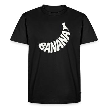 Banane Fruit Mot Art - T-shirt Premium bio Homme - noir - Devant - Nico (187cm)