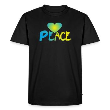 Paix Cœur Paix Signe de paix - T-shirt Premium bio Homme - noir - Devant - Nico (187cm)