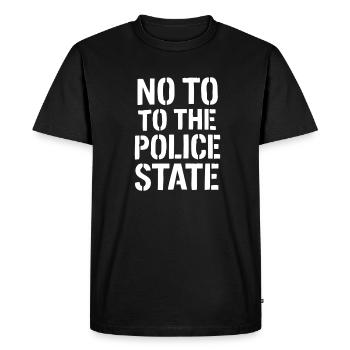 NON À L’ÉTAT POLICIER - T-shirt Premium bio Homme - noir - Devant - Nico (187cm)