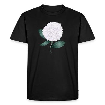 White hydrangea blossom – elegance and lightness - Men's Premium Organic T-Shirt - black - Front - Nico (187cm)