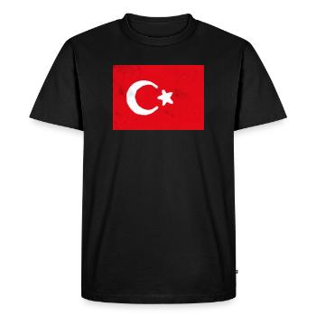 Drapeau turc Impression d’art abstrait - T-shirt Premium bio Homme - noir - Devant - Nico (187cm)