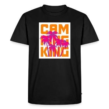 Camping King Palm Trees Holiday Camper King Chef - Men's Premium Organic T-Shirt - black - Front - Nico (187cm)