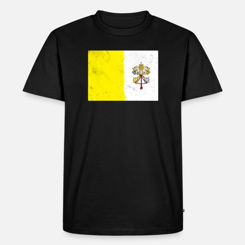 Flagge des Vatikans - Männer Premium Bio T-Shirt - Schwarz