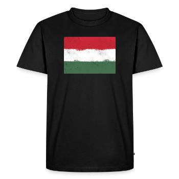 Flag of Hungary - Men's Premium Organic T-Shirt - black - Front - Nico (187cm)