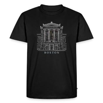 Boston, Hand Drawing Art Museum, USA - Men's Premium Organic T-Shirt - black - Front - Nico (187cm)