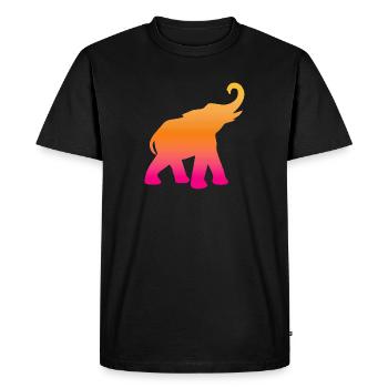 Elephant Course Yoga Colorful India Meditation - Men's Premium Organic T-Shirt - black - Front - Nico (187cm)