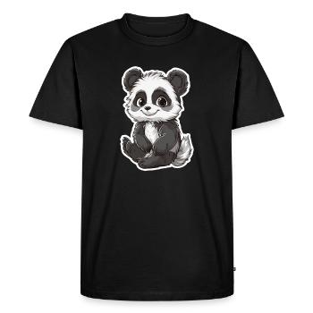 Ours panda mignon - T-shirt Premium bio Homme - noir - Devant - Nico (187cm)