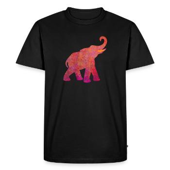 Yoga Elephant Holi pink Energy Animal Love Namaste - Men's Premium Organic T-Shirt - black - Front - Nico (187cm)