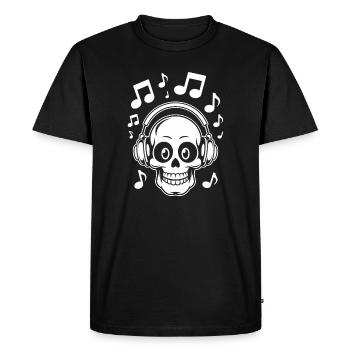 Illustration de crâne de musique pour vêtements à la mode - T-shirt Premium bio Homme - noir - Devant - Nico (187cm)
