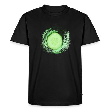Cucumber Splatter – Modern Art meets Food Design - Men's Premium Organic T-Shirt - black - Front - Nico (187cm)