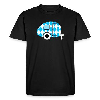 Caravan Caravan Bavaria Camping October Retro Fan - Men's Premium Organic T-Shirt - black - Front - Nico (187cm)