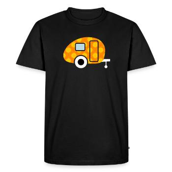 Caravane Caravane Fleurs Camping Rétro Vintage Fan - T-shirt Premium bio Homme - noir - Devant - Nico (187cm)