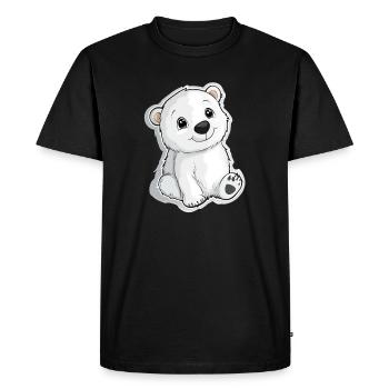 Polar Bear Illustration – Arctic Animal Motif - Men's Premium Organic T-Shirt - black - Front - Nico (187cm)