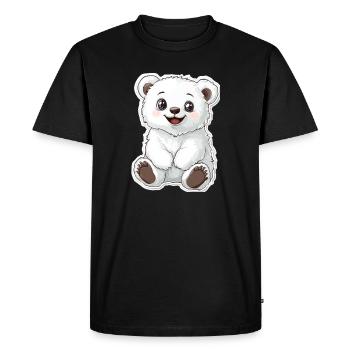 Polar Bear Illustration – Arctic Animal Motif - Men's Premium Organic T-Shirt - black - Front - Nico (187cm)