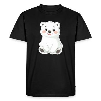 Polar Bear Illustration – Arctic Animal Motif - Men's Premium Organic T-Shirt - black - Front - Nico (187cm)