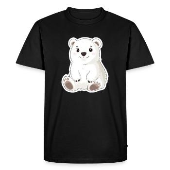 Polar Bear Illustration – Arctic Animal Motif - Men's Premium Organic T-Shirt - black - Front - Nico (187cm)