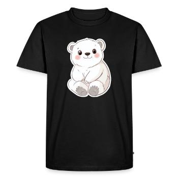Polar Bear Illustration – Arctic Animal Motif - Men's Premium Organic T-Shirt - black - Front - Nico (187cm)