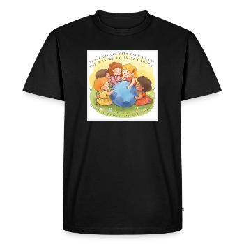 La paix commence avec chacun de nous - T-shirt Premium bio Homme - noir - Devant - Nico (187cm)