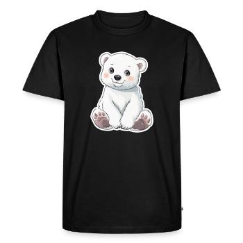 Polar Bear Illustration – Arctic Animal Motif - Men's Premium Organic T-Shirt - black - Front - Nico (187cm)