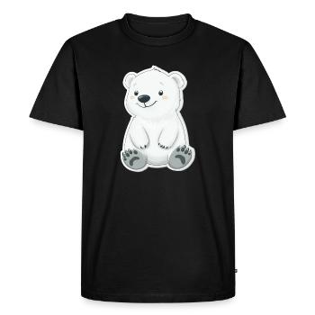 Polar Bear Illustration – Arctic Animal Motif - Men's Premium Organic T-Shirt - black - Front - Nico (187cm)