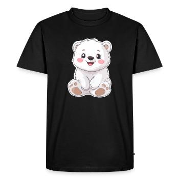 Polar Bear Illustration – Arctic Animal Motif - Men's Premium Organic T-Shirt - black - Front - Nico (187cm)
