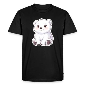 Polar Bear Illustration – Arctic Animal Motif - Men's Premium Organic T-Shirt - black - Front - Nico (187cm)