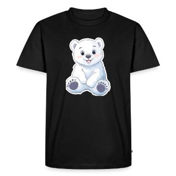 Polar Bear Illustration – Arctic Animal Motif - Men's Premium Organic T-Shirt - black - Front - Nico (187cm)