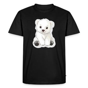 Polar Bear Illustration – Arctic Animal Motif - Men's Premium Organic T-Shirt - black - Front - Nico (187cm)
