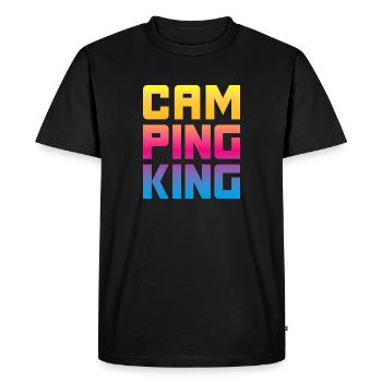 Camping King King Camper Chef Funny Sayings Fun - Men's Premium Organic T-Shirt - black - Front - Nico (187cm)