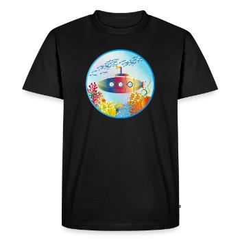 Sous-marin coloré dans un récif corallien tropical - T-shirt Premium bio Homme - noir - Devant - Nico (187cm)