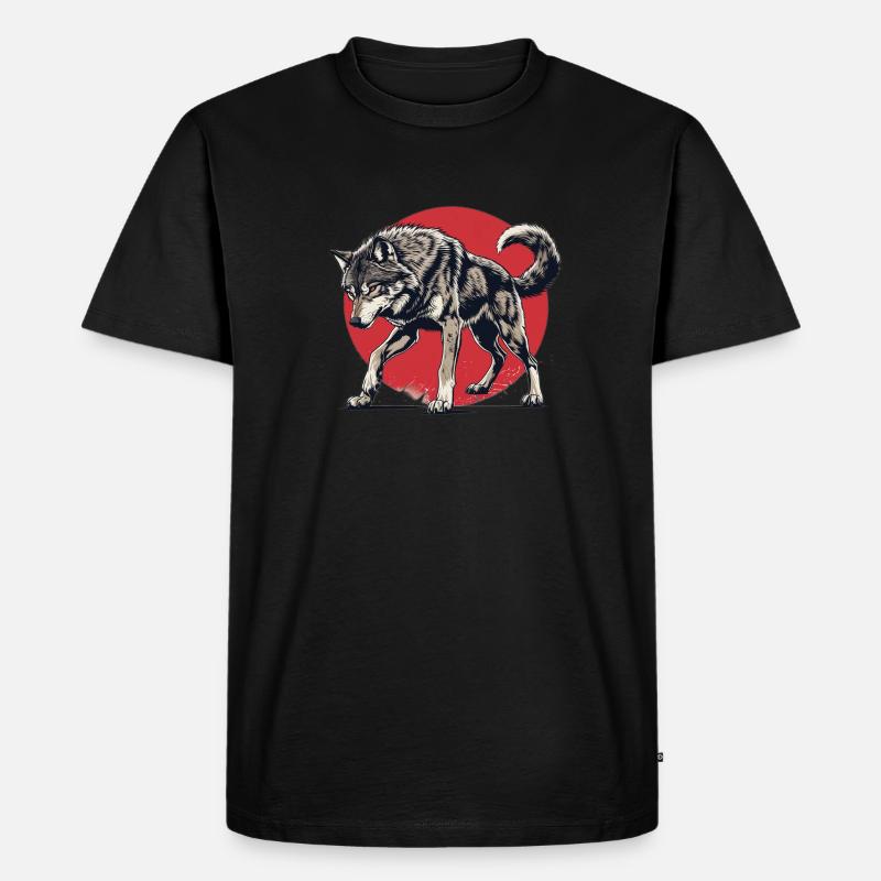 Epischer Wolf - Männer Premium Bio T-Shirt - Schwarz