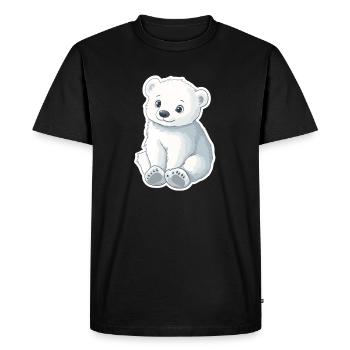 Polar Bear Illustration – Arctic Animal Motif - Men's Premium Organic T-Shirt - black - Front - Nico (187cm)