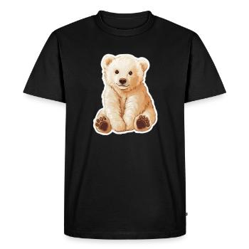 Polar Bear Illustration – Arctic Animal Motif - Men's Premium Organic T-Shirt - black - Front - Nico (187cm)