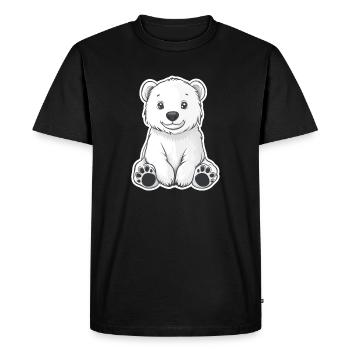 Polar Bear Illustration – Arctic Animal Motif - Men's Premium Organic T-Shirt - black - Front - Nico (187cm)