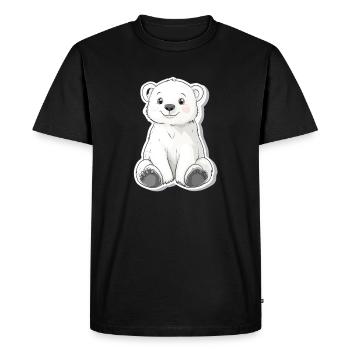 Polar Bear Illustration – Arctic Animal Motif - Men's Premium Organic T-Shirt - black - Front - Nico (187cm)
