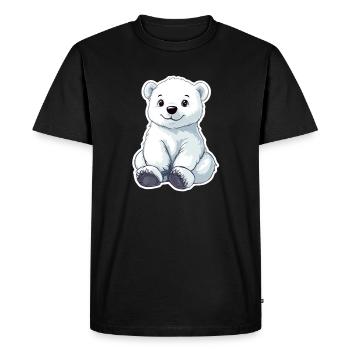 Polar Bear Illustration – Arctic Animal Motif - Men's Premium Organic T-Shirt - black - Front - Nico (187cm)