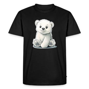 Polar Bear Illustration – Arctic Animal Motif - Men's Premium Organic T-Shirt - black - Front - Nico (187cm)