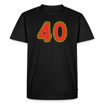 40. 40 YEARS. 40th ANNIVERSARY. 40 YEARS ANNIVERSARY. - Men's Premium Organic T-Shirt - black - Front - Nico (187cm)