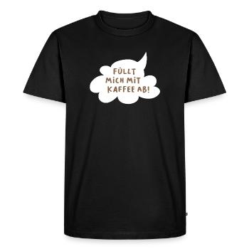 Coffee Cloud Speech Bubble Office Humor Cool Sayings - Men's Premium Organic T-Shirt - black - Front - Nico (187cm)