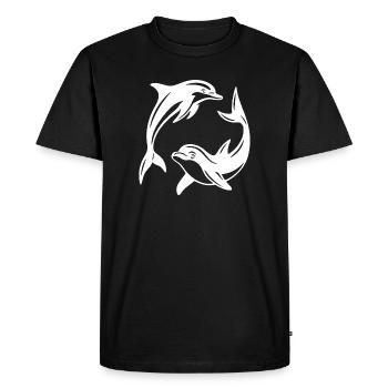 Conception de cercle de dauphins pour des vêtements respectueux de l’environnement - T-shirt Premium bio Homme - noir - Devant - Nico (187cm)