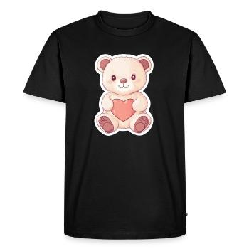 Cute Bear – Gift Idea for Forest & Animal Fans - Men's Premium Organic T-Shirt - black - Front - Nico (187cm)
