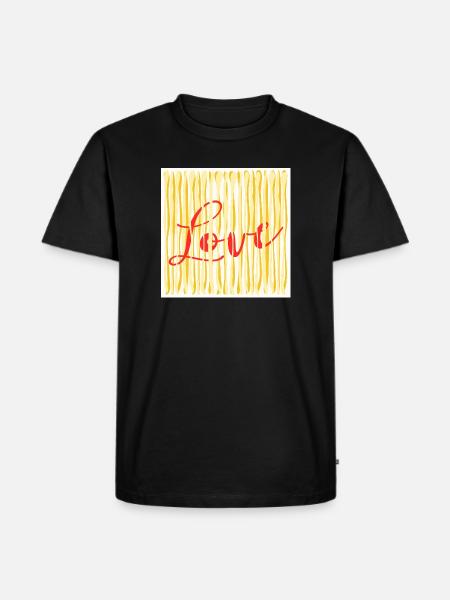 LOVE PASTA SPAGHETTI COOKING - Men's Premium Organic T-Shirt - black