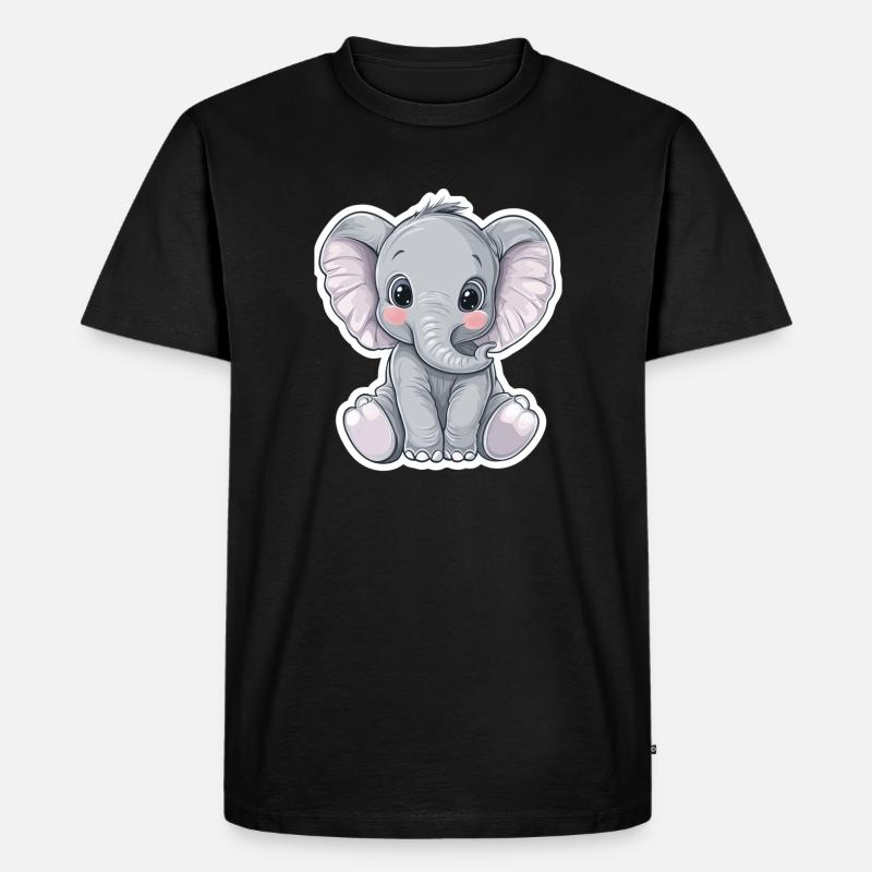 Elefant - Männer Premium Bio T-Shirt - Schwarz