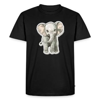 Éléphant mignon – idée cadeau pour les amoureux des animaux - T-shirt Premium bio Homme - noir - Devant - Nico (187cm)