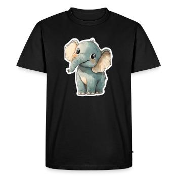 Éléphant mignon – idée cadeau pour les amoureux des animaux - T-shirt Premium bio Homme - noir - Devant - Nico (187cm)