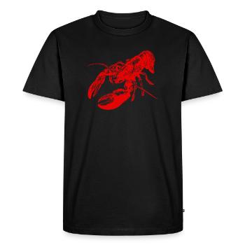 Bold Red Lobster Graphic Design - Men's Premium Organic T-Shirt - black - Front - Nico (187cm)