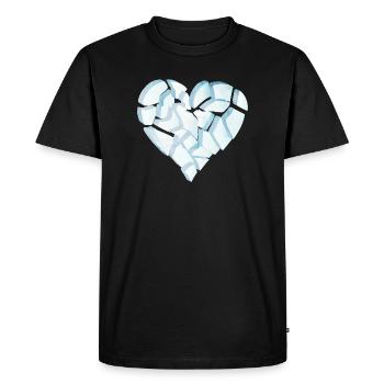 Cœur brisé de glace – Forme Cœur brisé - T-shirt Premium bio Homme - noir - Devant - Nico (187cm)
