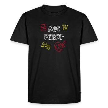 ABC Pirate School Enrollment School Comic Kids Celebration - Men's Premium Organic T-Shirt - black - Front - Nico (187cm)